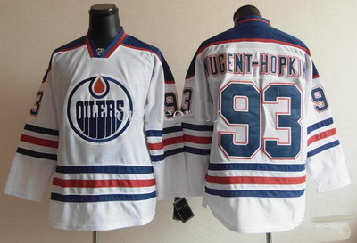 Edmonton Oilers 93# Ryan Nugent-Hopkins White Hockey Jersey