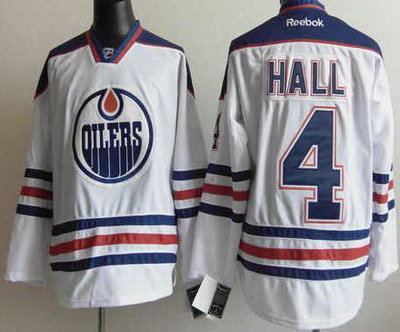 Edmonton Oilers 4 Hall White NHL Jerseys