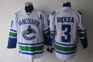 Vancouver Canucks 3 Kevin Bieksa White Jersey A Patch