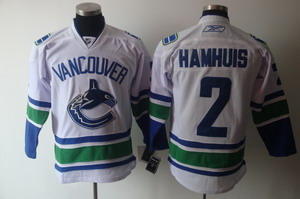 Vancouver Canucks 2 Dan Hamhuis White Jerseys