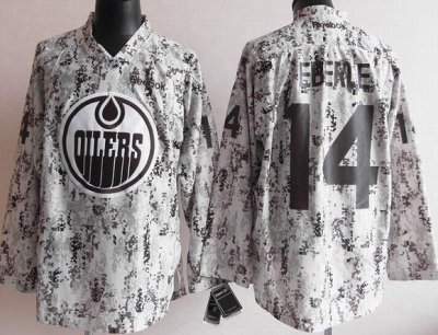 Edmonton Oilers 14# Jordan Eberle White Camo NHL Jerseys