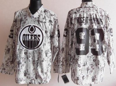 Edmonton Oilers 93# Ryan Nugent-Hopkins White Camo NHL Jerseys