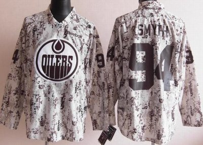 Edmonton Oilers 94# Ryan Smyth White Camo NHL Jerseys