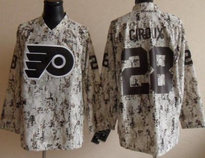 Philadelphia Flyers 28 Claude Giroux White Camo NHL Jerseys