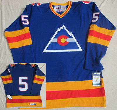 Colorado Avalanche #5 Rab Ramage CCM Throwback Blue NHL Jerseys