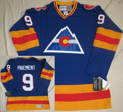 Colorado Avalanche 9 WILF PAIEMENT CCM Throwback Blue NHL Jersey
