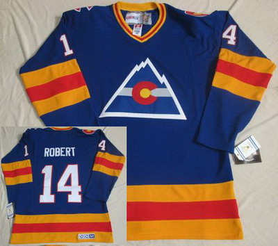 Colorado Avalanche 14 Robert CCM Throwback Blue NHL Jerseys