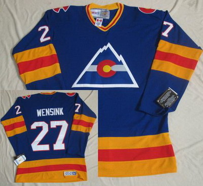 Colorado Avalanche 27 Wensink CCM Throwback Blue NHL Jerseys