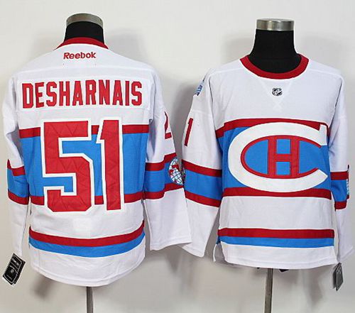Montreal Canadiens #51 Desharnais  White New CH Stitched NHL Jer