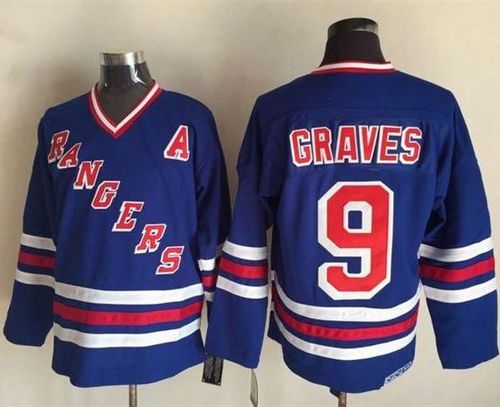 Rangers #9 Adam Graves Blue CCM Heroes of Hockey Alumni Stitched