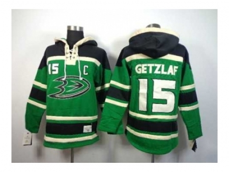 NHL Jerseys Anaheim Ducks #15 Getzlaf green[pullover hooded sweatshirt patch C]