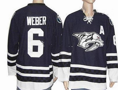 Nashville Predators #6 Weber Black hockey jerseys