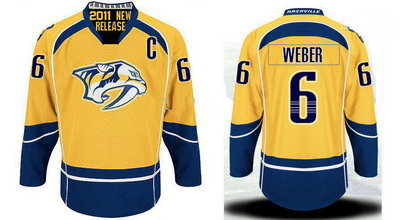 Nashville Predators Authentic NHL Jerseys #6 Shea Weber YELLOW Jersey