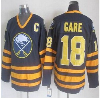 Buffalo Sabres #18 Danny Gare Navy Blue CCM Throwback Stitched NHL Jersey