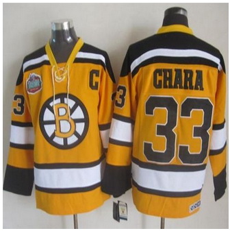 Boston Bruins #33 Zdeno Chara Yellow Winter Classic CCM Throwback Stitched NHL Jersey