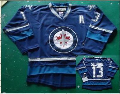 nhl 2012 new JETS #13 Teemu Selanne blue