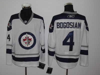 Winnipeg Jets Authentic Jerseys #4 Zach Bogosian WHITE Jersey