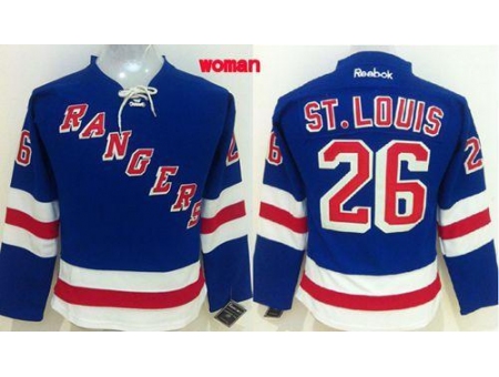 Womens New York Rangers #26 Martin St.Louis Blue Home Stitched N