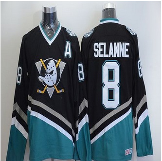 Anaheim Ducks #8 Teemu Selanne Black CCM Throwback Stitched NHL Jersey