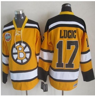 Boston Bruins #17 Milan Lucic Yellow Winter Classic CCM Throwback Stitched NHL Jersey