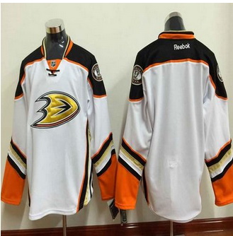 Anaheim Ducks Blank White New Road Stitched NHL Jersey