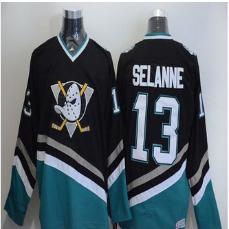 Anaheim Ducks #13 Teemu Selanne Black CCM Throwback Stitched NHL Jersey