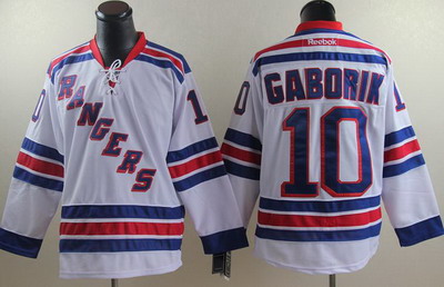 New York Rangers 10 Marian Gaborik White NHL Jerseys