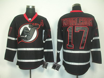 New Jersey Devils 17 IIlya Kovalchuk Black jerseys A patch