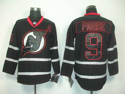 New Jersey Devils #9 Parise Hockey Black Jersey A patch