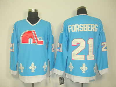 nhl quebec nordiques #21 forsberg blue(ccm)