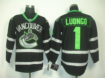 nhl vancouver canucks #1 luongo black Jersey