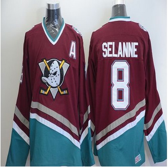 Anaheim Ducks #8 Teemu Selanne Red CCM Throwback Stitched NHL Je