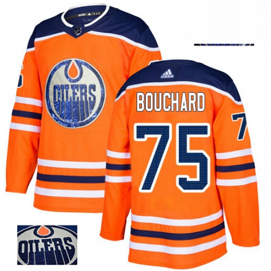 Mens Adidas Edmonton Oilers 75 Evan Bouchard Authentic Orange Fa