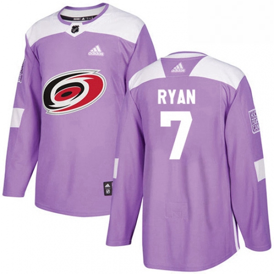 Mens Adidas Carolina Hurricanes 7 Derek Ryan Authentic Purple Fi