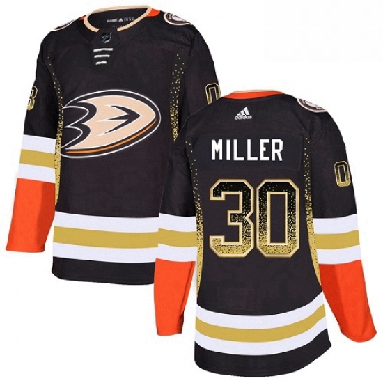 Mens Adidas Anaheim Ducks 30 Ryan Miller Authentic Black Drift F