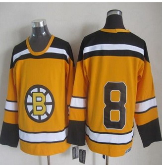 Boston Bruins #8 Cam Neely Yellow CCM Throwback Stitched NHL Jersey