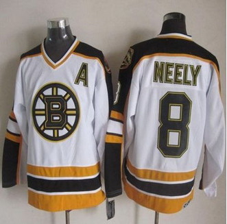 Boston Bruins #8 Cam Neely White-Black CCM Throwback Stitched NH