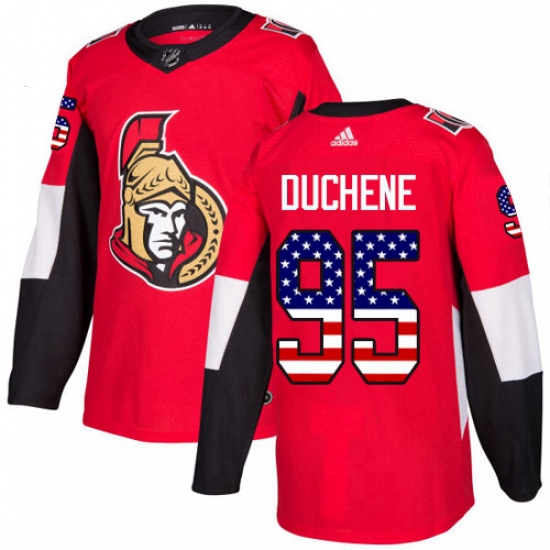 Mens Adidas Ottawa Senators 95 Matt Duchene Authentic Red USA Flag Fashion NHL Jersey