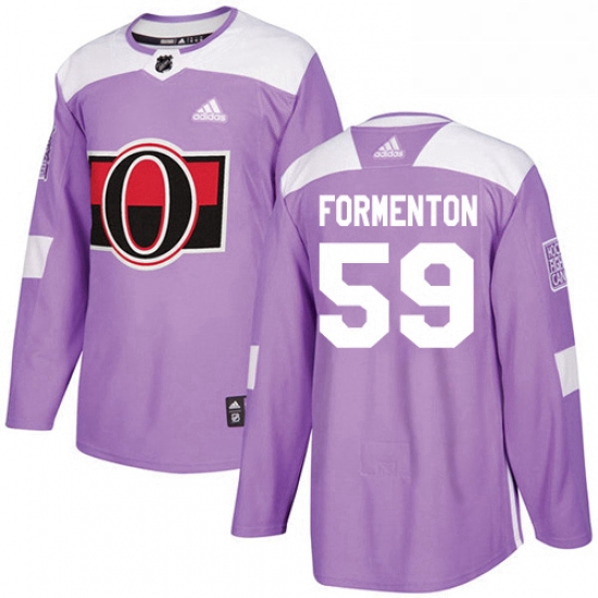 Mens Adidas Ottawa Senators 59 Alex Formenton Authentic Purple Fights Cancer Practice NHL Jersey