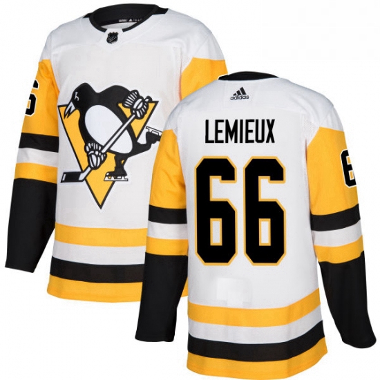 Mens Adidas Pittsburgh Penguins 66 Mario Lemieux Authentic White