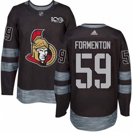 Mens Adidas Ottawa Senators 59 Alex Formenton Authentic Black 1917 2017 100th Anniversary NHL Jersey