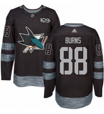 Mens Adidas San Jose Sharks 88 Brent Burns Authentic Black 1917 2017 100th Anniversary NHL Jersey