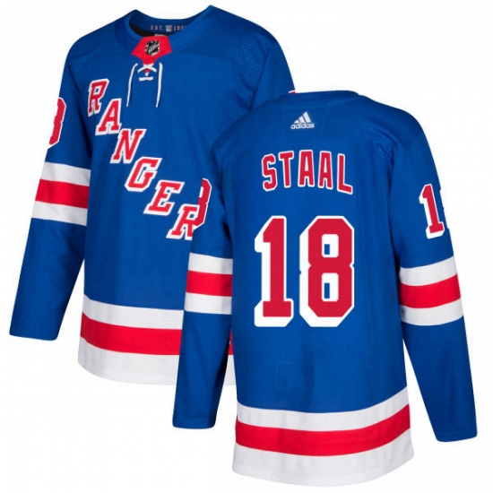 Mens Adidas New York Rangers 18 Marc Staal Authentic Royal Blue Home NHL Jersey