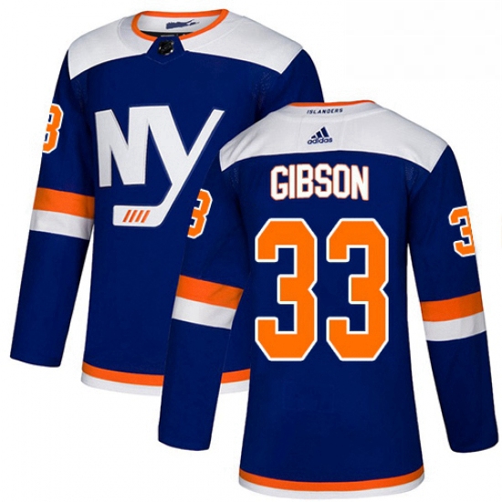 Mens Adidas New York Islanders 33 Christopher Gibson Premier Blue Alternate NHL Jersey