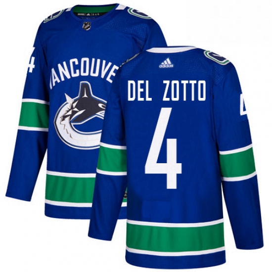 Mens Adidas Vancouver Canucks 4 Michael Del Zotto Premier Blue H