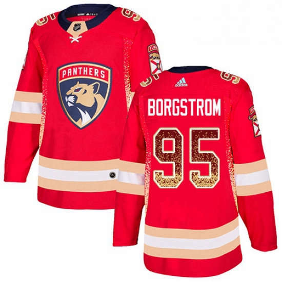 Mens Adidas Florida Panthers 95 Henrik Borgstrom Authentic Red Drift Fashion NHL Jersey