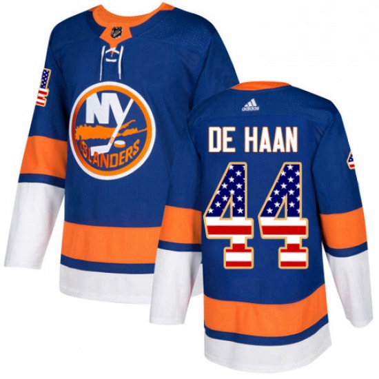 Mens Adidas New York Islanders 44 Calvin de Haan Authentic Royal