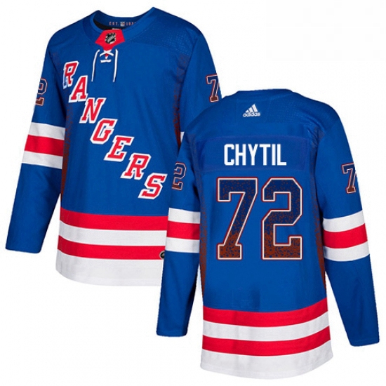 Mens Adidas New York Rangers 72 Filip Chytil Authentic Royal Blue Drift Fashion NHL Jersey