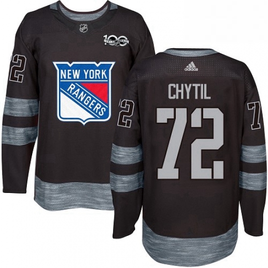 Mens Adidas New York Rangers 72 Filip Chytil Premier Black 1917 2017 100th Anniversary NHL Jersey