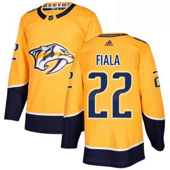 Mens Adidas Nashville Predators 22 Kevin Fiala Authentic Gold Home NHL Jersey